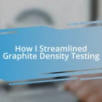 How I Streamlined Graphite Density Testing