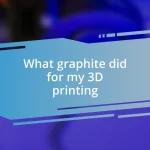 What graphite did for my 3D printing