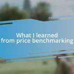 What I learned from price benchmarking